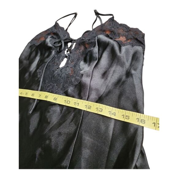 Vintage Fredrick's of Hollywood Black Negligee Nightgown Lace trimmed Size Large - Picture 4 of 11